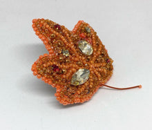 Load image into Gallery viewer, Orange Maple Leaf Power Brooch Amulet
