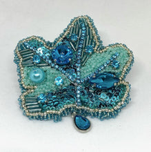 Load image into Gallery viewer, Turquoise Maple Leaf Power Brooch Amulet
